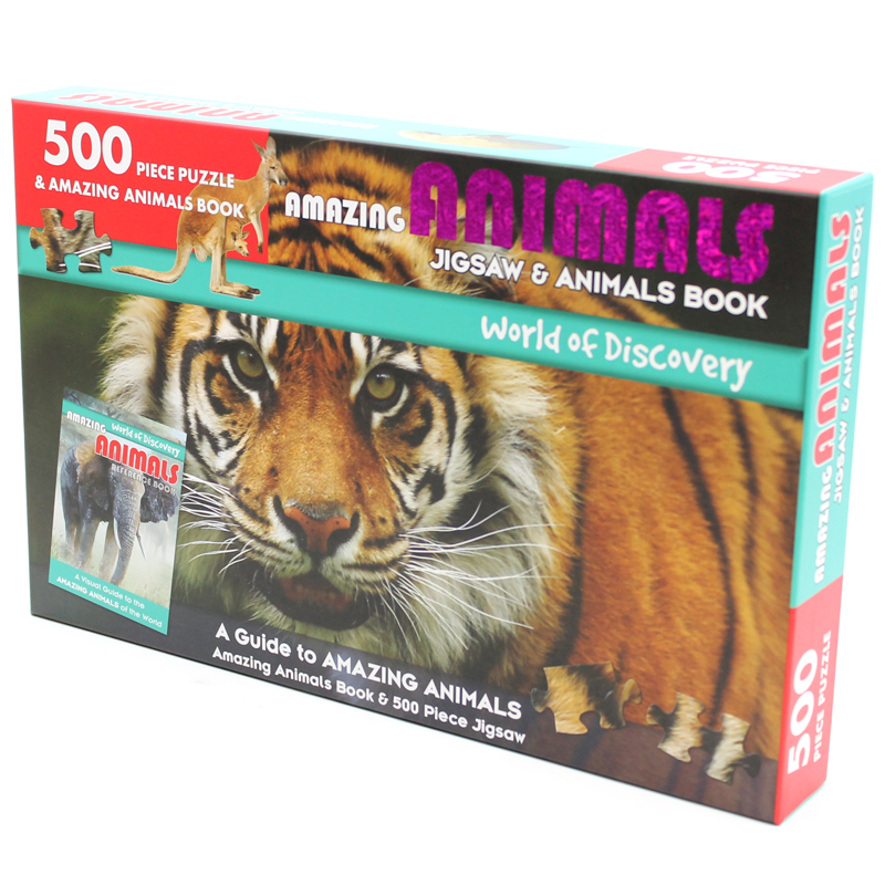 world of discovery - jigsaw & animals book: amazing animals