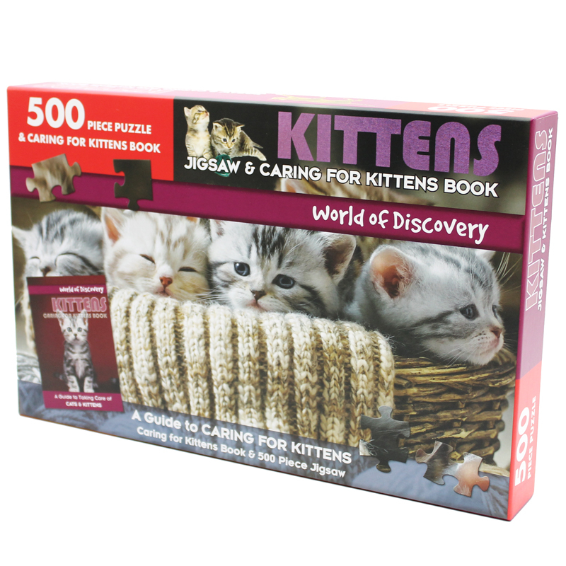 world of discovery - jigsaw & caring for kittens book: kittens