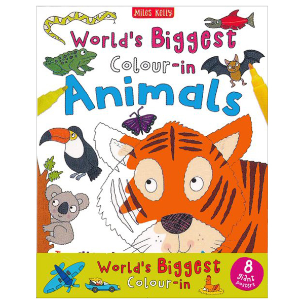 world's biggest colour-in: animals (8 giant posters)