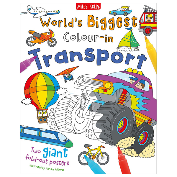 world's biggest colour-in: transport (2 posters)