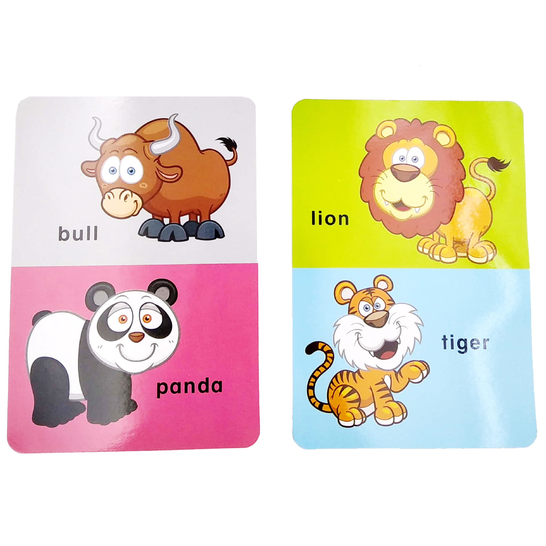 write & wipe flash cards - animals