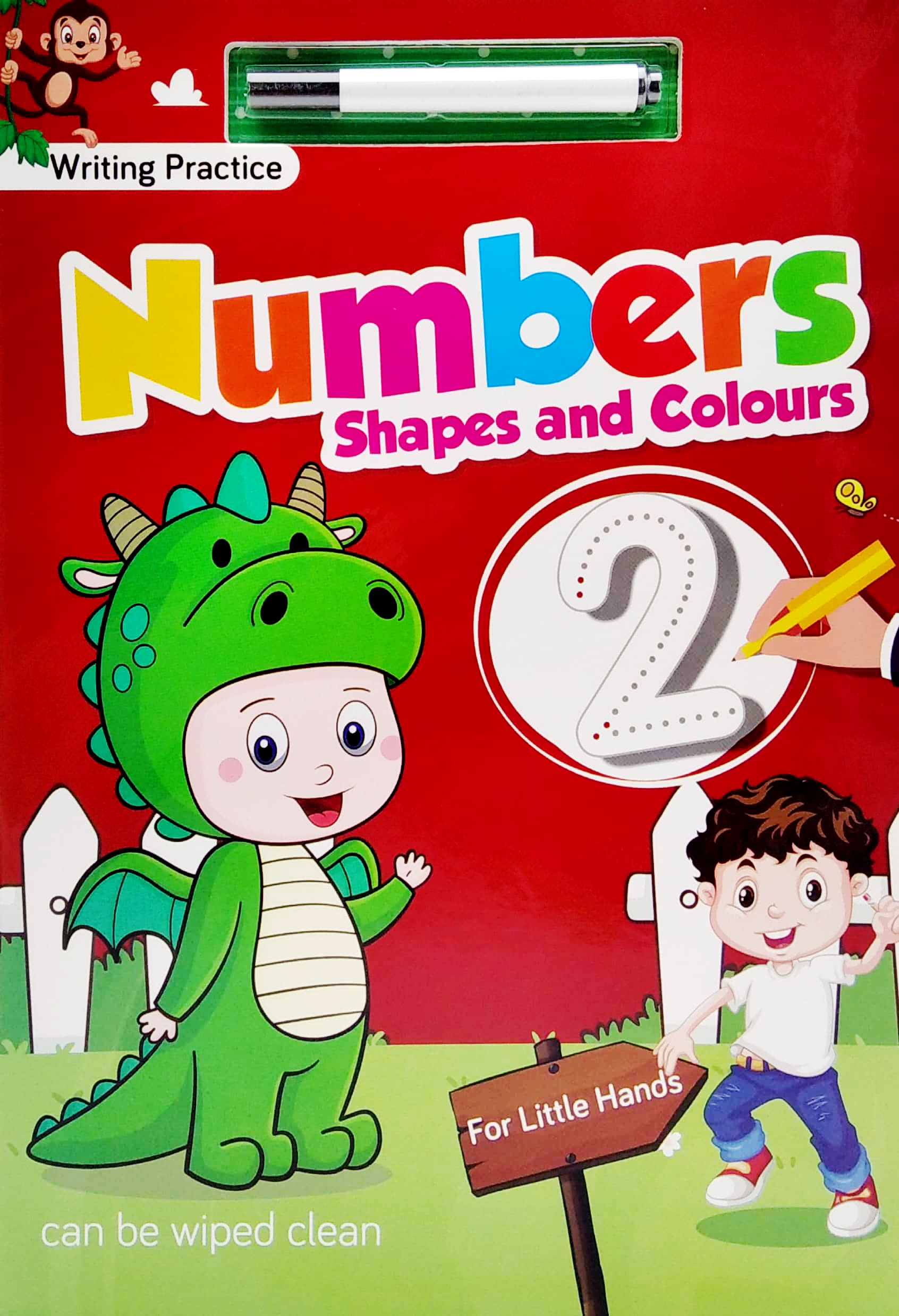 writing practice: numbers, shapes and colours