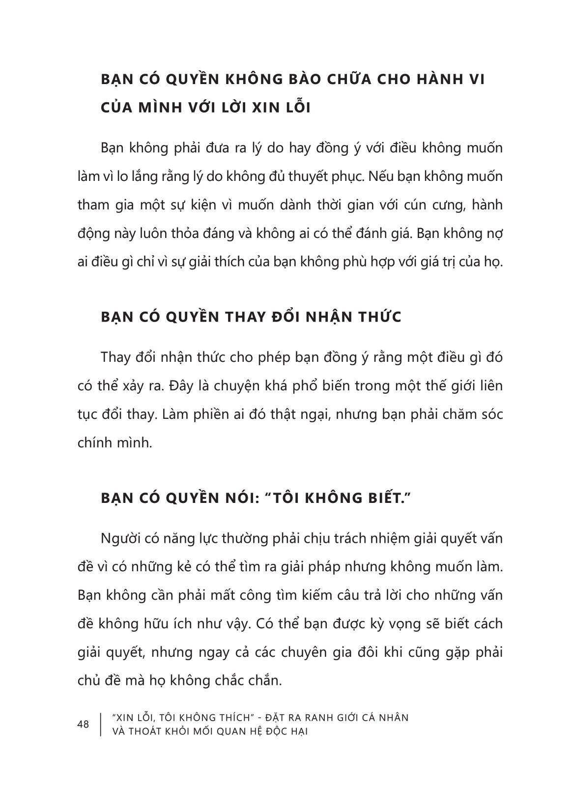 “xin lỗi, tôi không thích” - đặt ra ranh giới cá nhân và thoát khỏi mối quan hệ độc hại