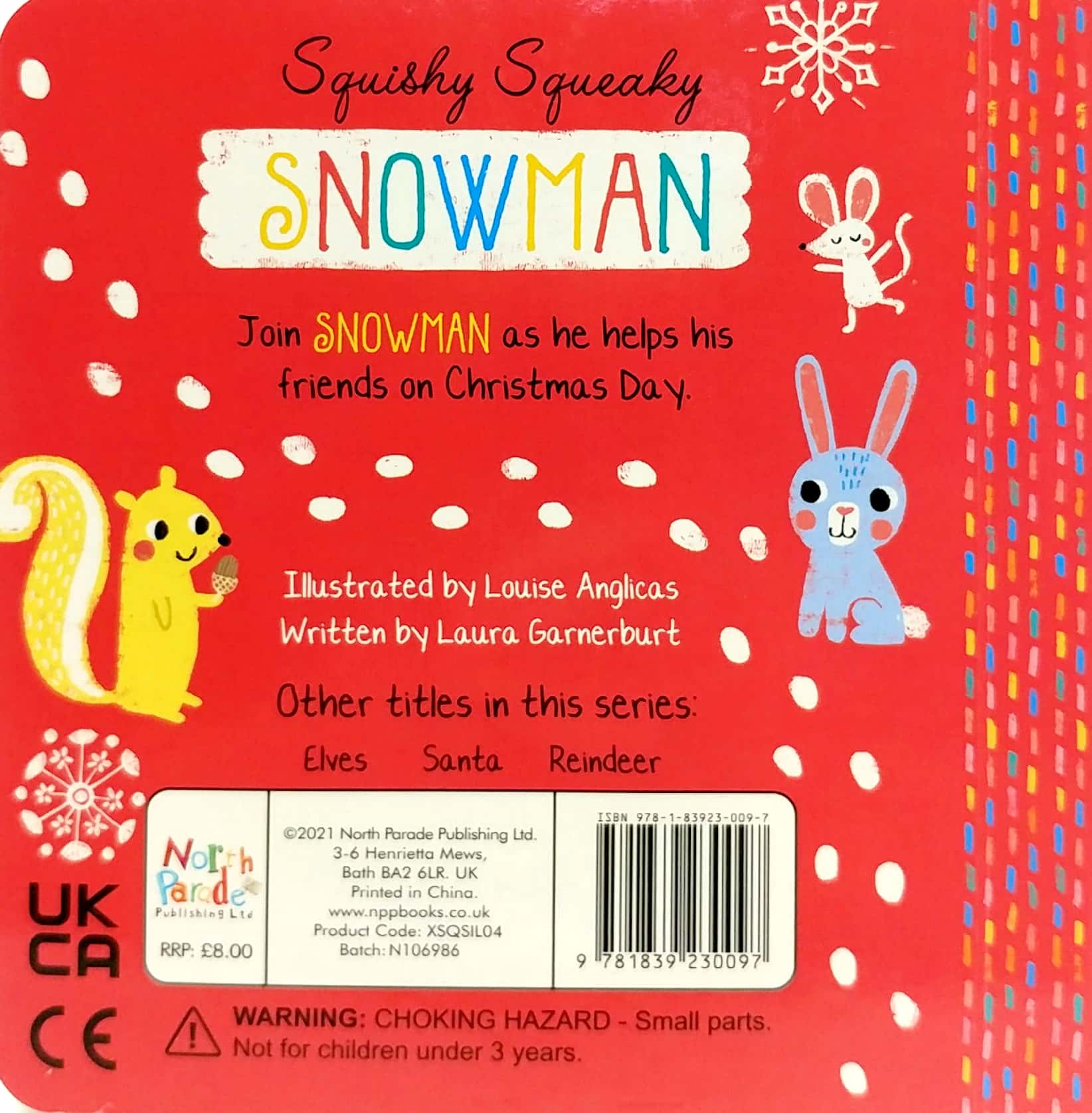 xmas silicon squeaky books - snowman