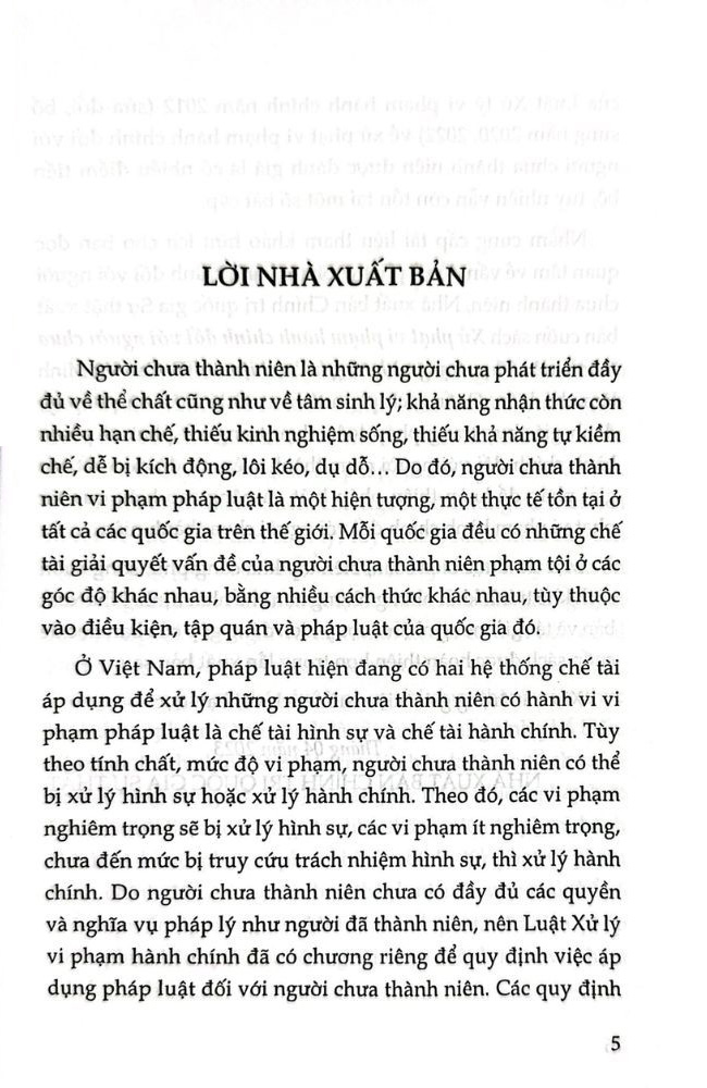 xử phạt vi phạm hành chính đối với người chưa thành niên - thực trạng và hướng hoàn thiện