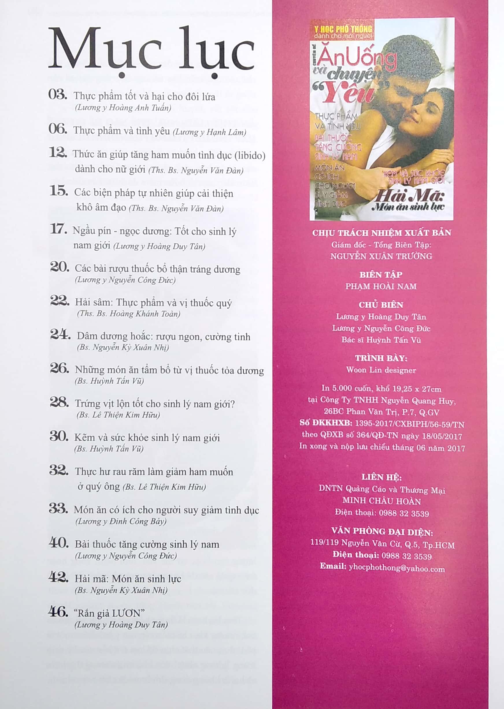 y học phổ thông dành cho mọi người - chuyên đề: ăn uống và chuyện yêu