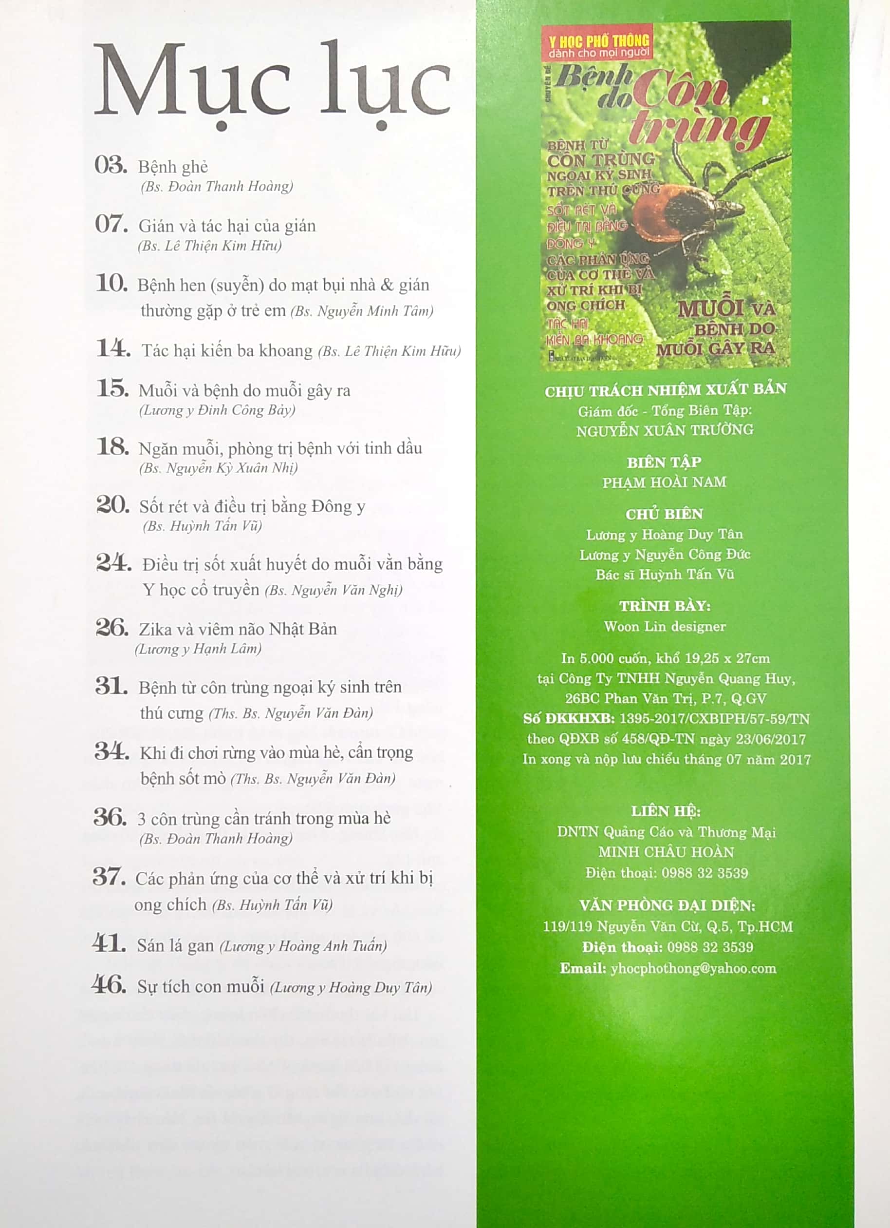 y học phổ thông dành cho mọi người - chuyên đề: bệnh do côn trùng