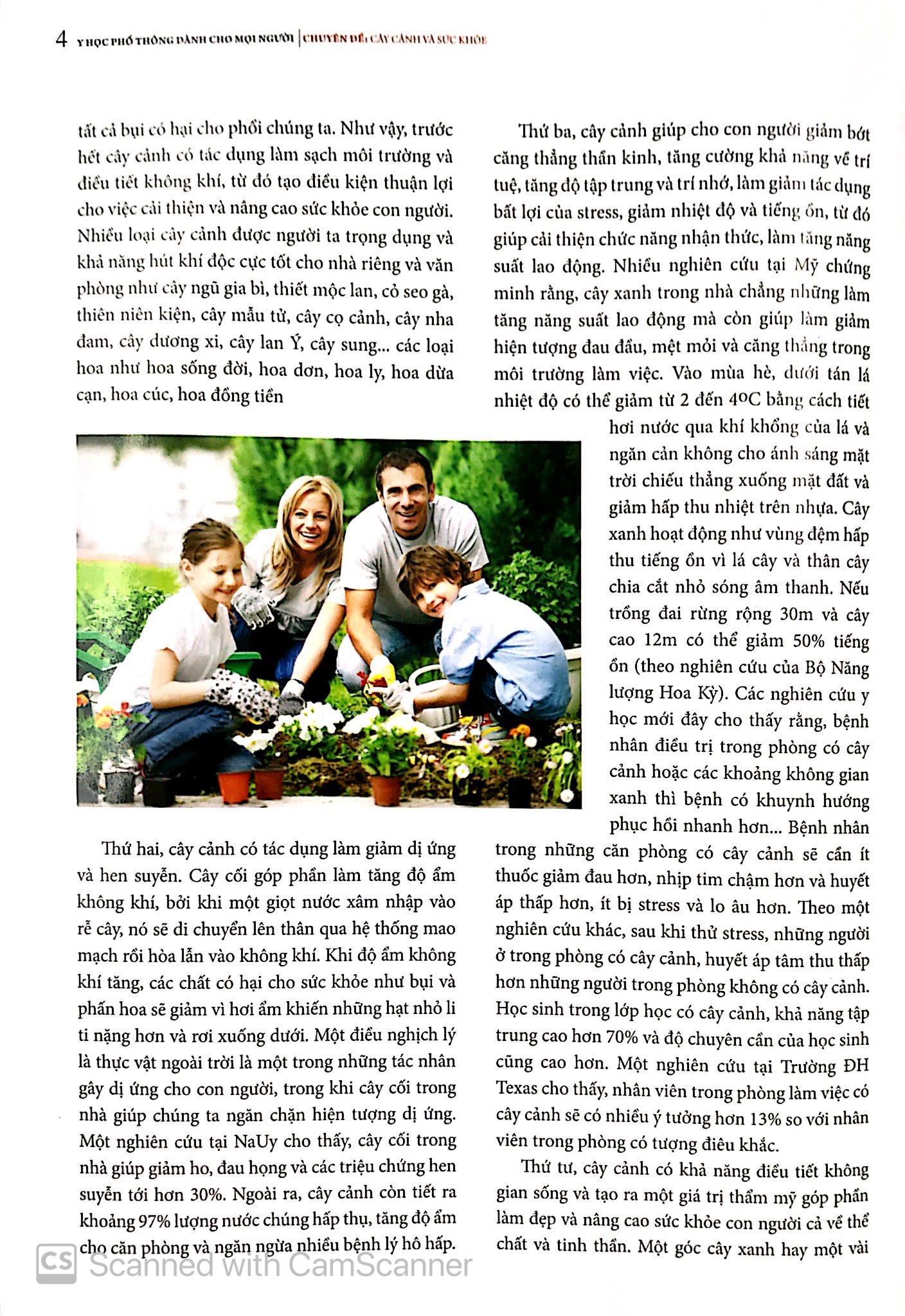 y học phổ thông dành cho mọi người - chuyên đề: cây cảnh và sức khỏe