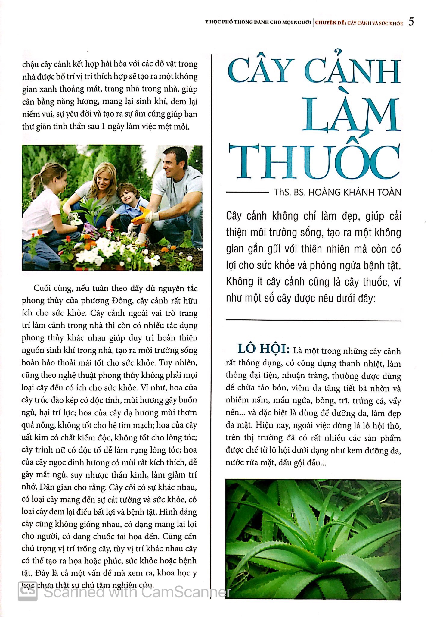 y học phổ thông dành cho mọi người - chuyên đề: cây cảnh và sức khỏe