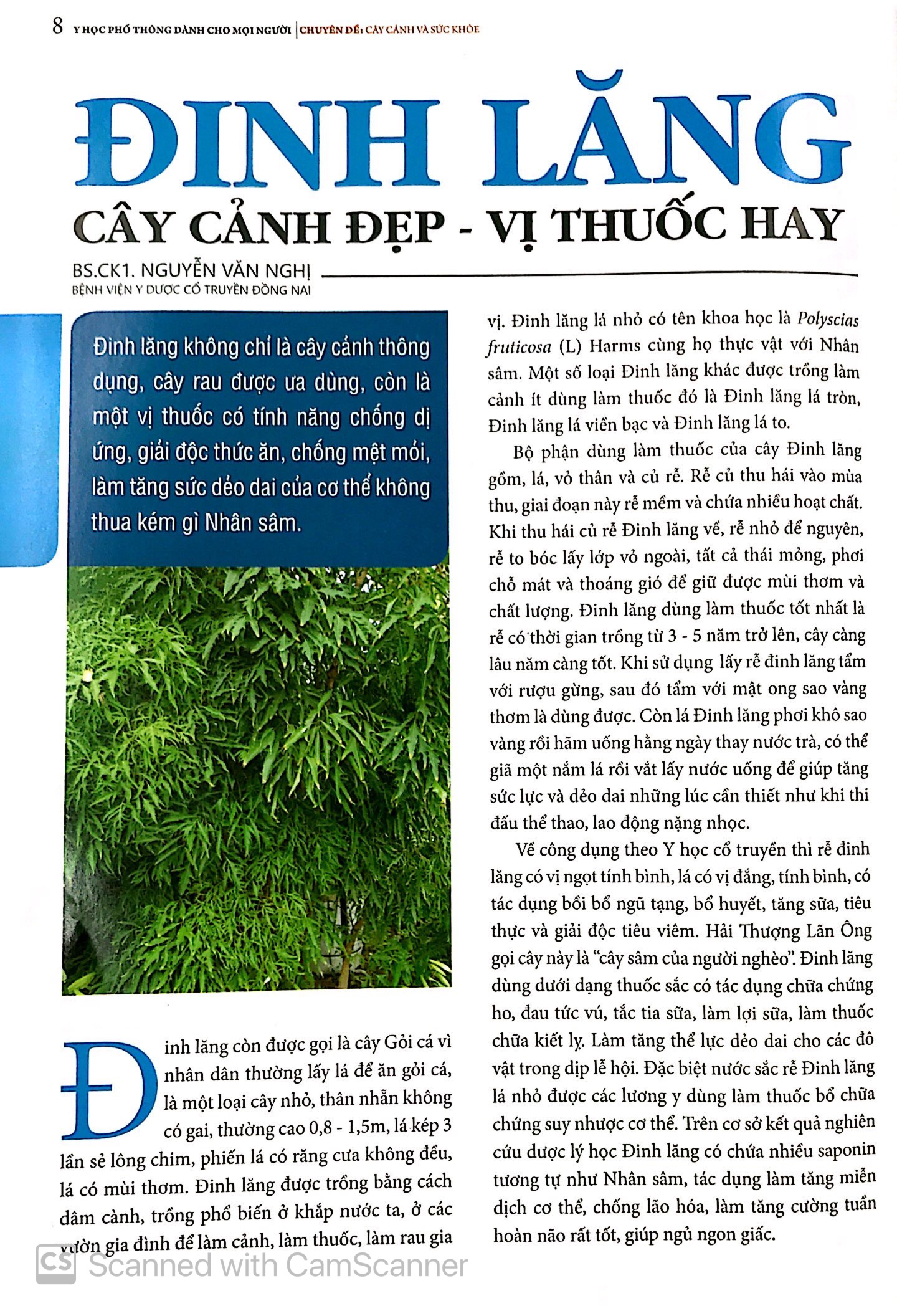 y học phổ thông dành cho mọi người - chuyên đề: cây cảnh và sức khỏe