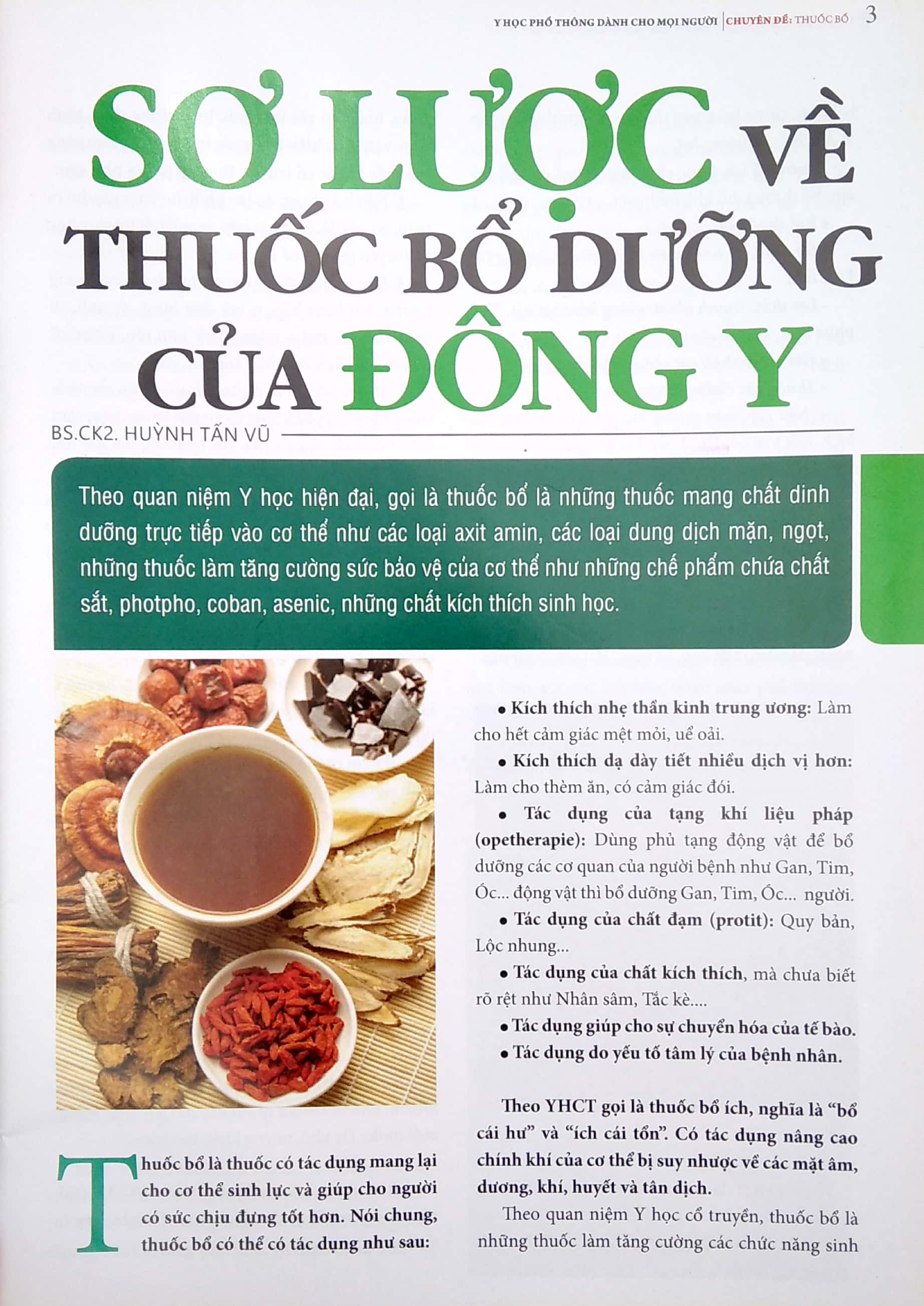 y học phổ thông dành cho mọi người - chuyên đề: thuốc bổ