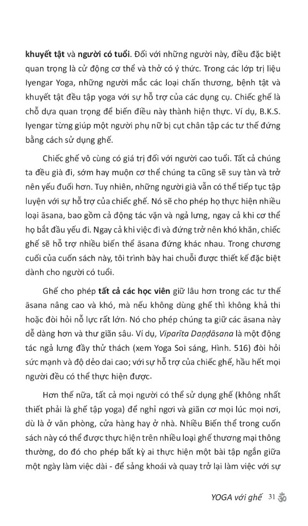 yoga với ghế bản đầy đủ - hướng dẫn thực hành toàn diện iyengar yoga với ghế