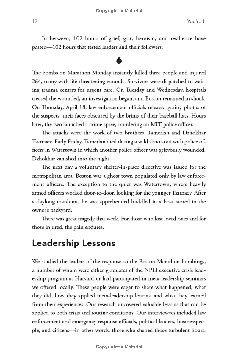 you're it: crisis, change, and how to lead when it matters most