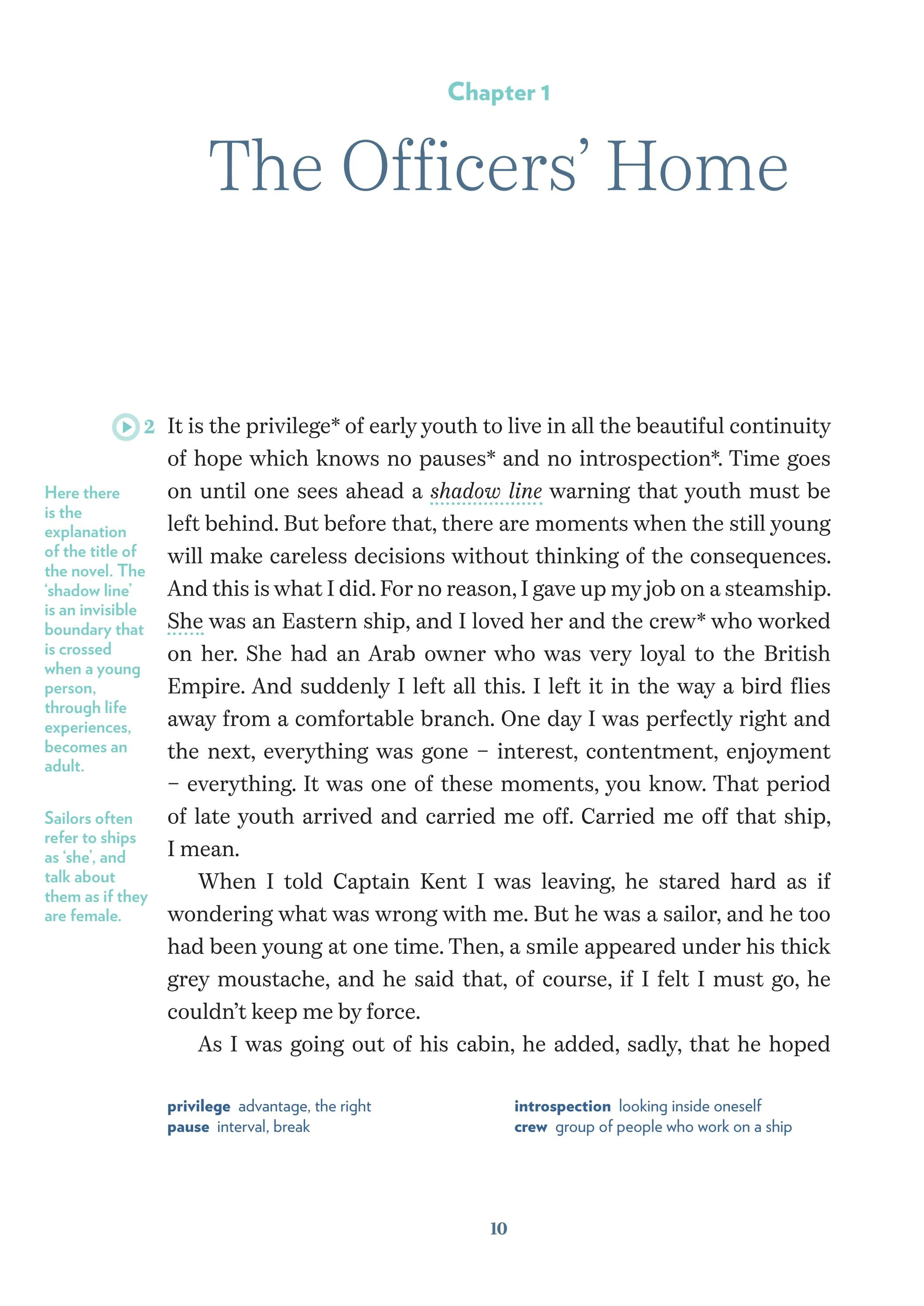 young eli readers - the shadow line - stage 4 b2 - downloadable audio files