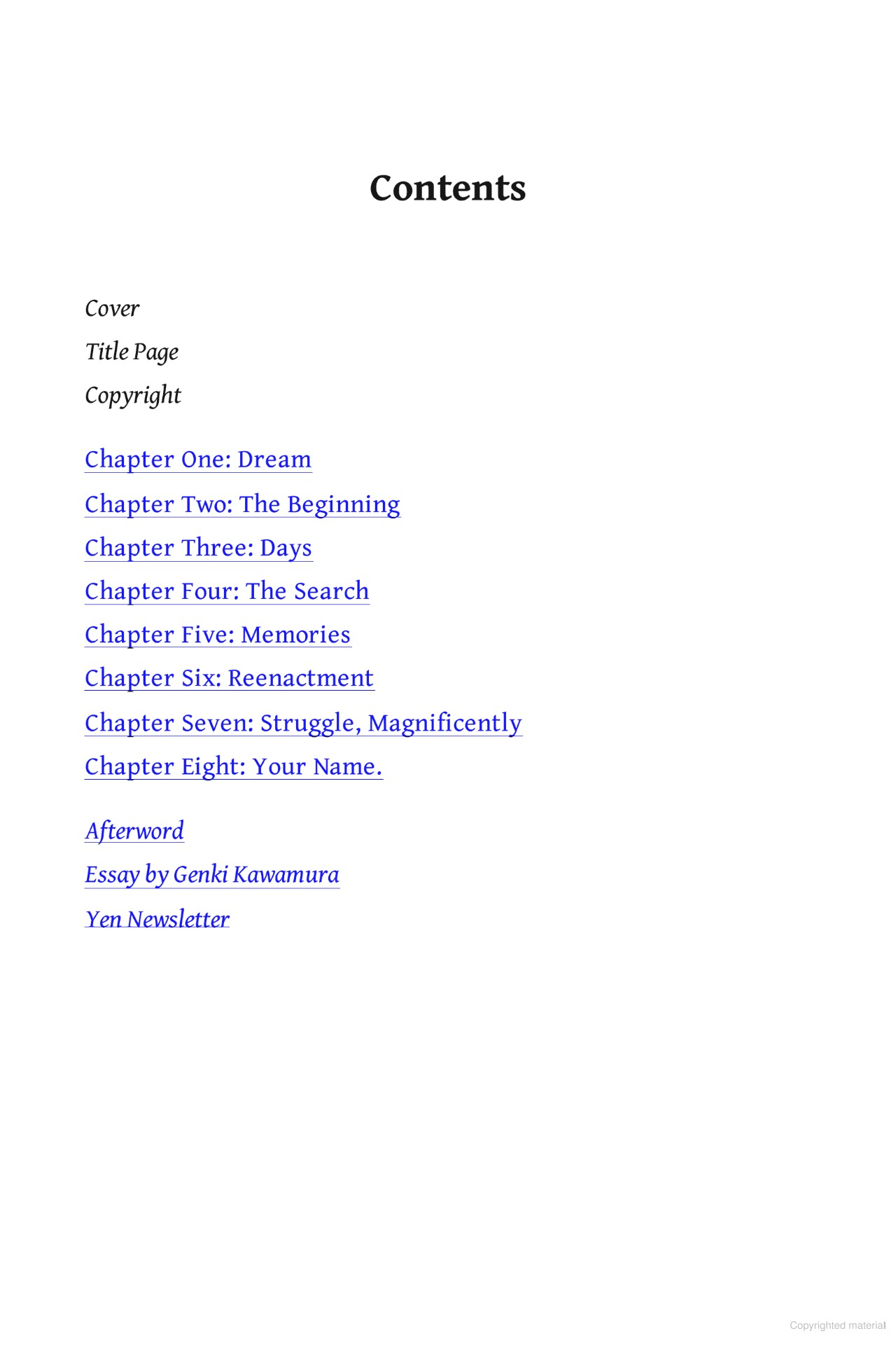 your name (hardback)