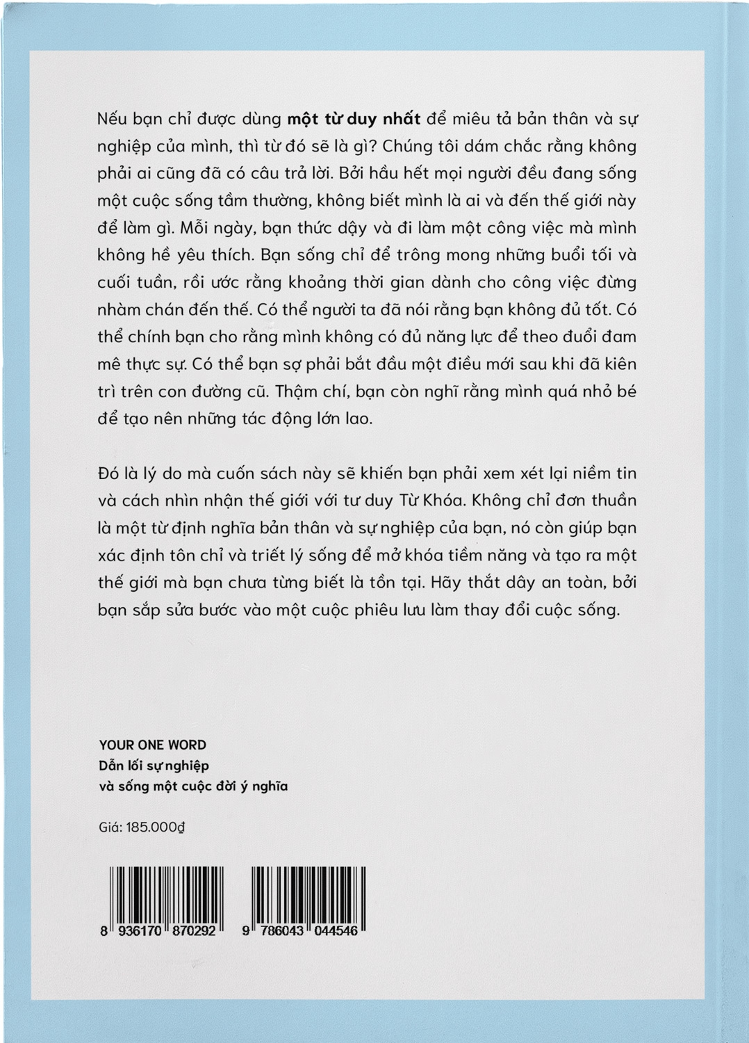 your one word - dẫn lối sự nghiệp và sống một cuộc đời ý nghĩa