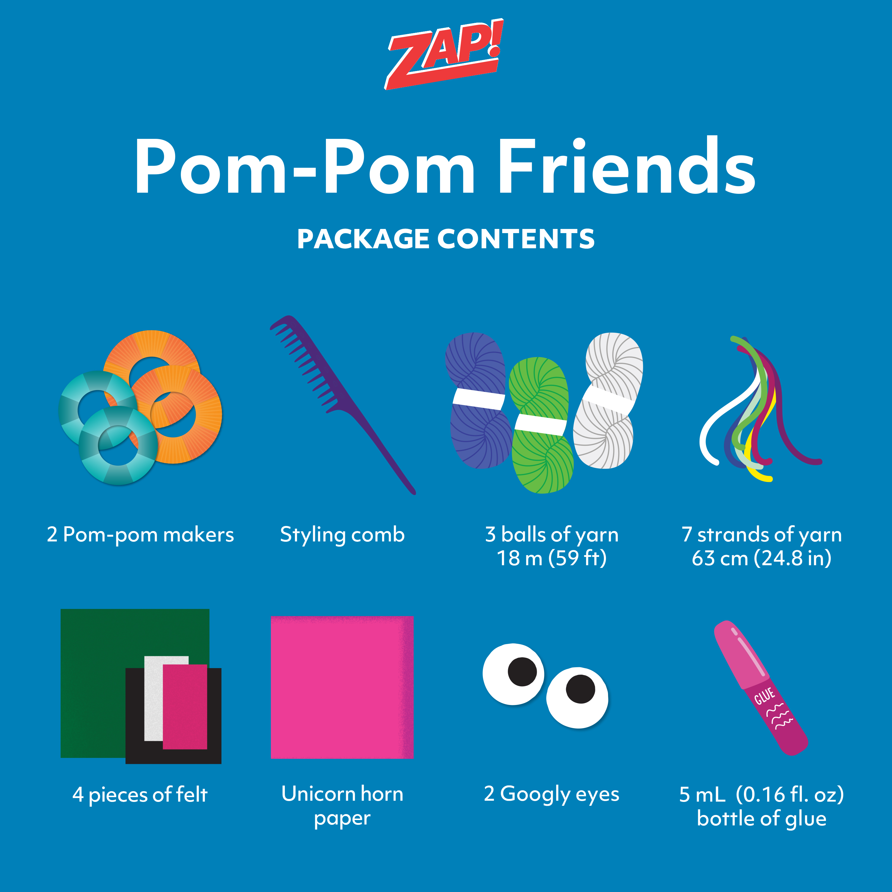 zap! pom-pom friends kit