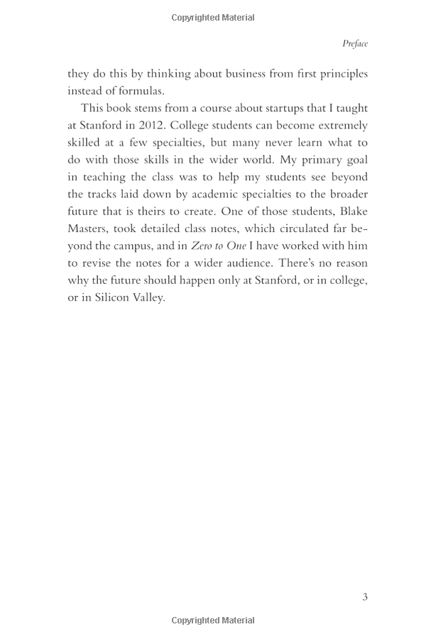 zero to one : notes on start ups, or how to build the future