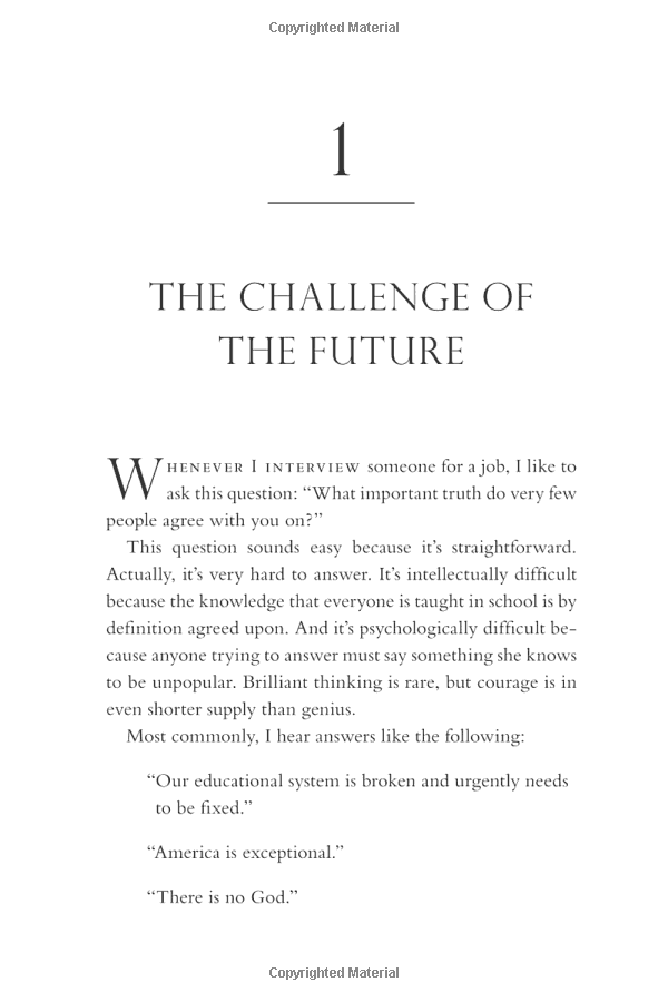 zero to one : notes on start ups, or how to build the future