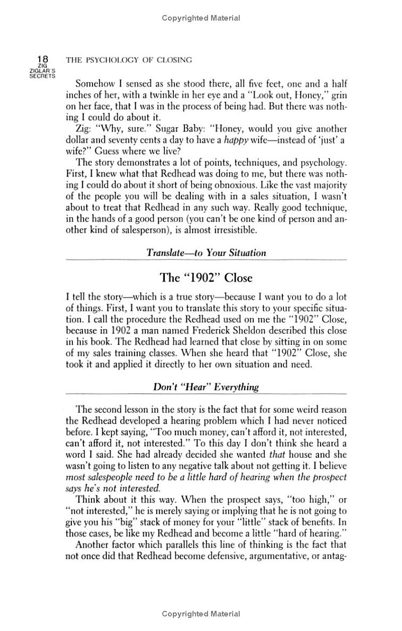 zig ziglar's secrets of closing the sale