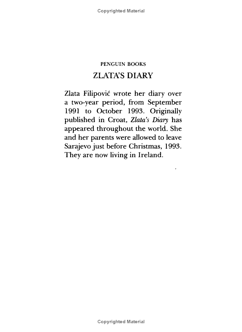 zlata's diary: a child's life in sarajevo