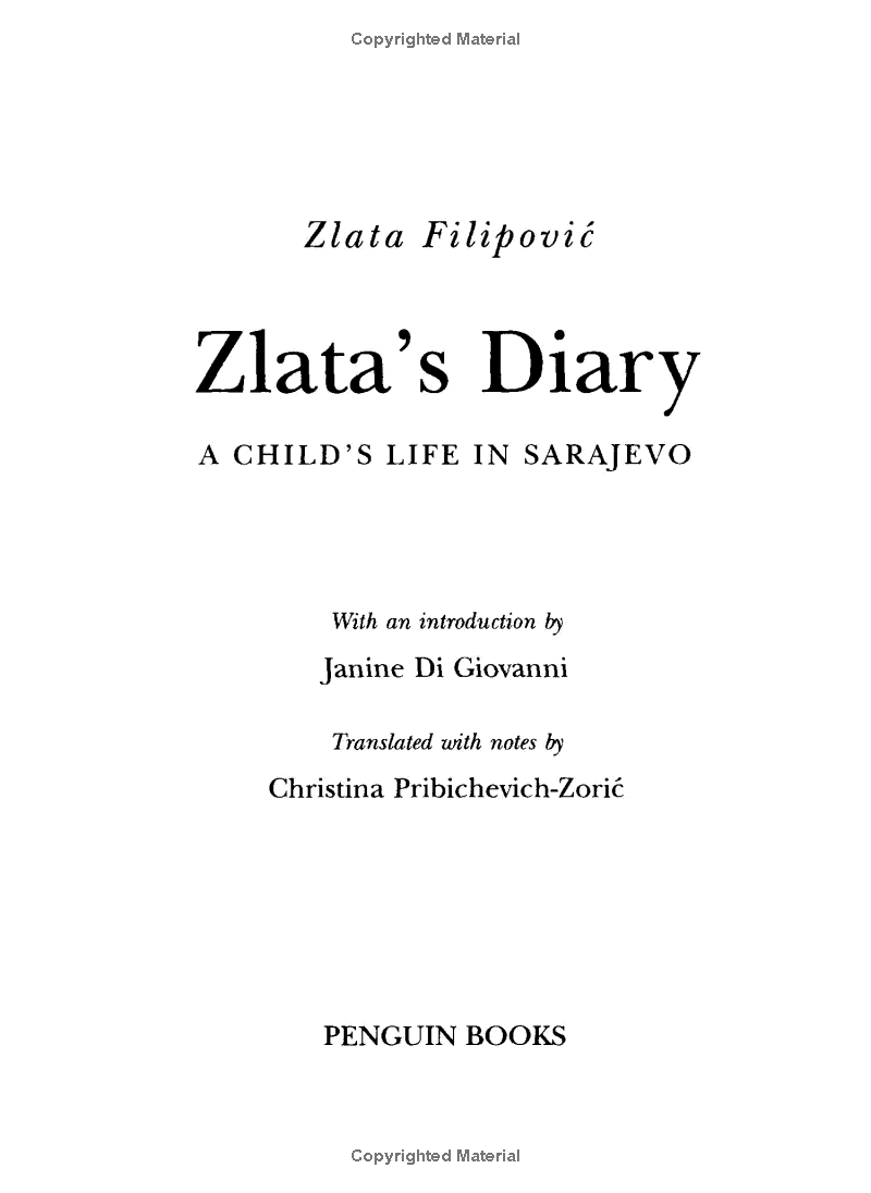 zlata's diary: a child's life in sarajevo