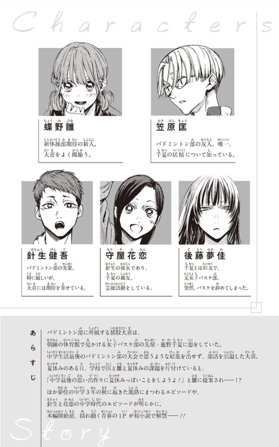 アオのハコ prologue - ao no hako prologue - blue box prologue (light novel)