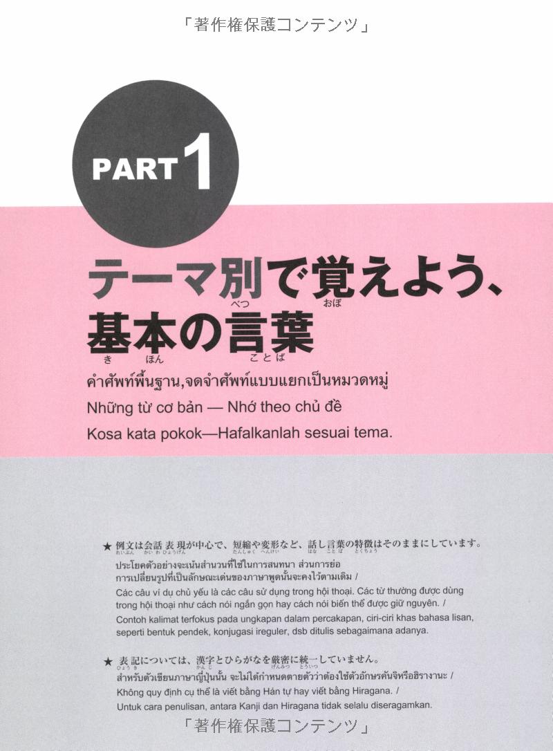タイ語・ベトナム語・インドネシア語版 日本語単語スピードマスター basic 1800 - quick mastery of vocabulary with cd