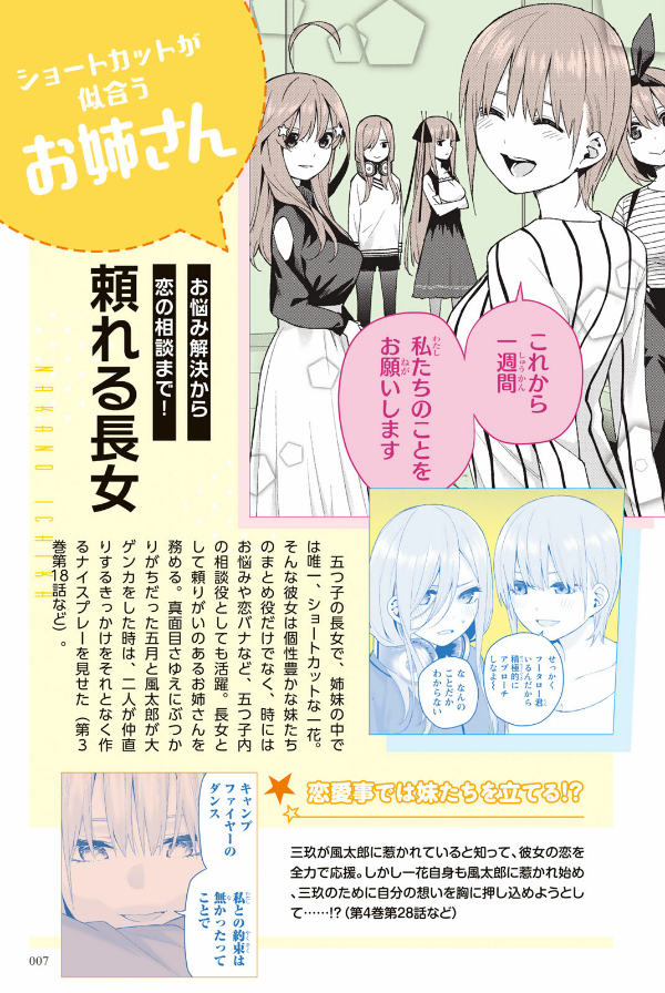 五等分の花嫁 キャラクターブック 一花 (kcデラックス) go toubun no hanayome kyarakutaabutu