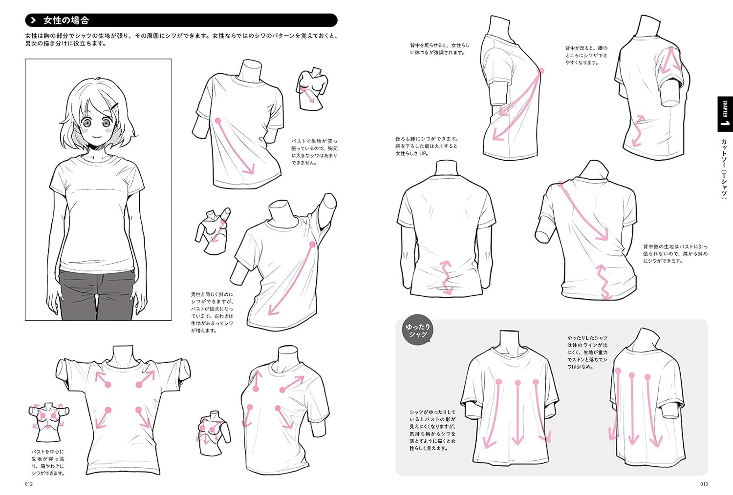 動きとシワがよくわかる 衣服の描き方図鑑 服の仕組みから角度別の描き方まで - ugoki to shiwa ga yoku wakaru ifuku no kakikata zukan