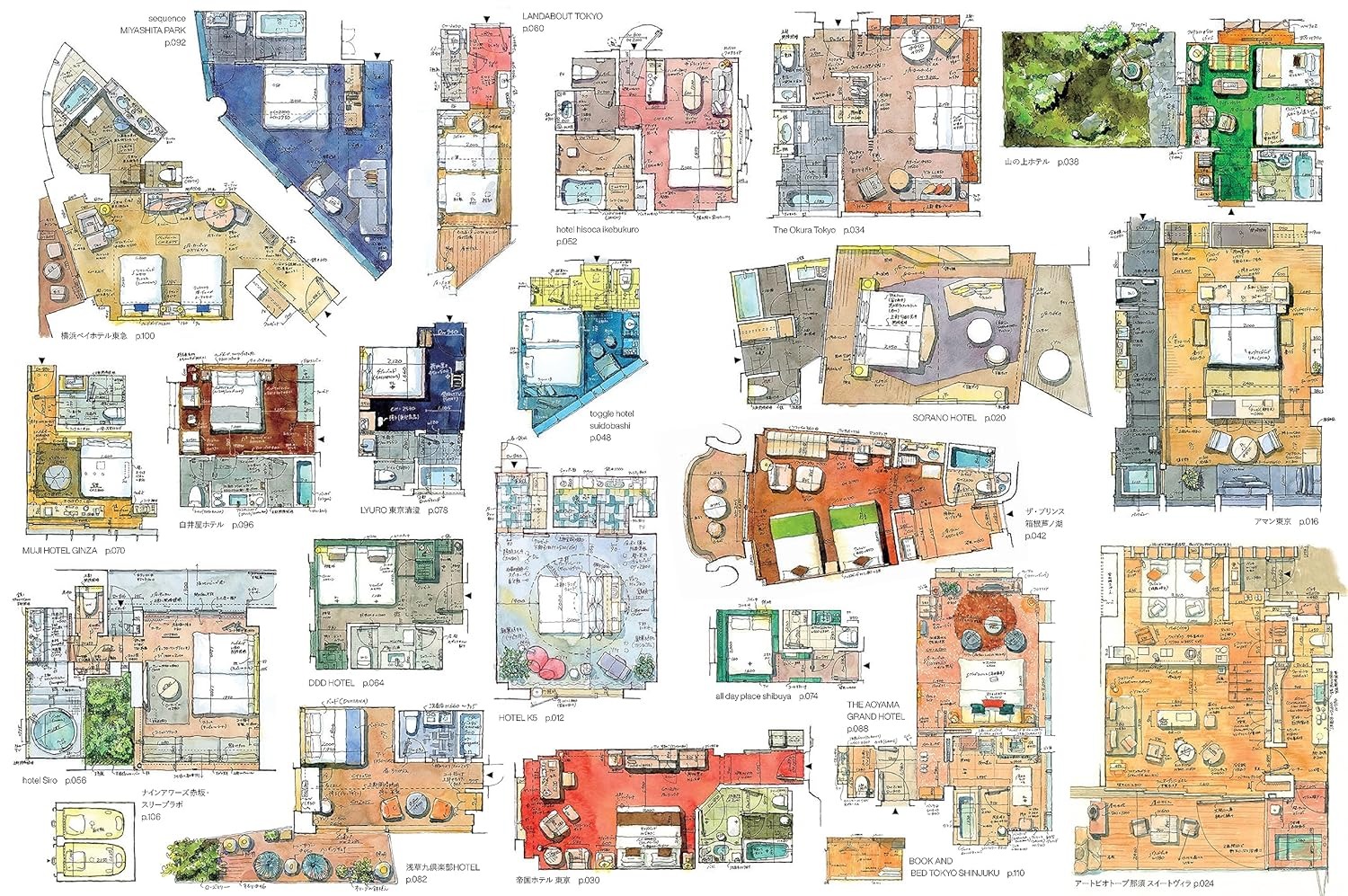 東京ホテル図鑑 実測水彩スケッチ集 - tokyo hotel sketch: collection of watercolor sketches