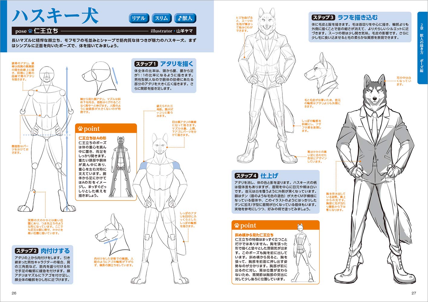 獣人ポーズ集 (超描けるシリーズ) shishijin pouzushuu 4 suteppu de manaberu dessan