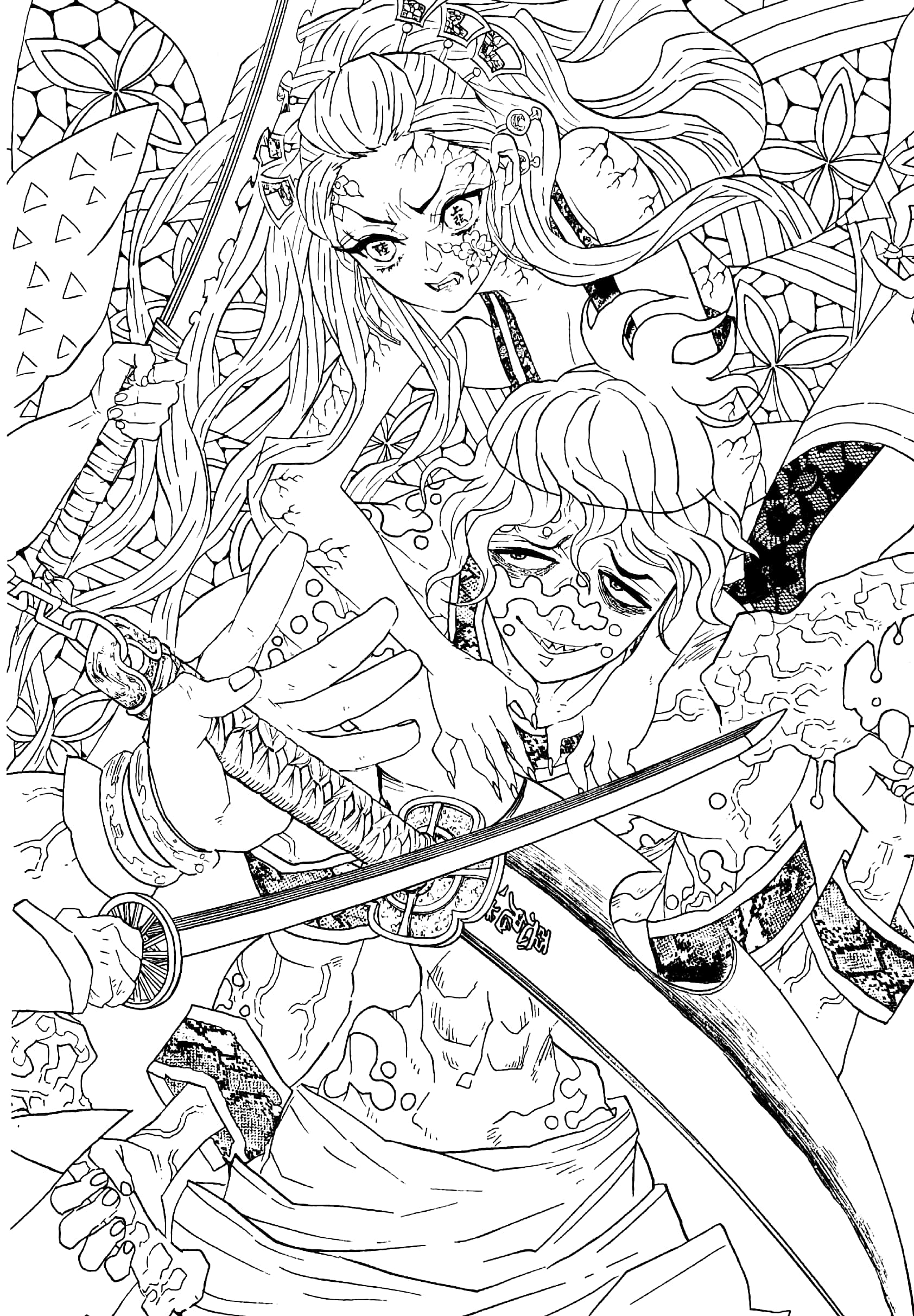 鬼滅の刃 塗絵帳 -黄- demon slayer: kimetsu no yaiba - yellow